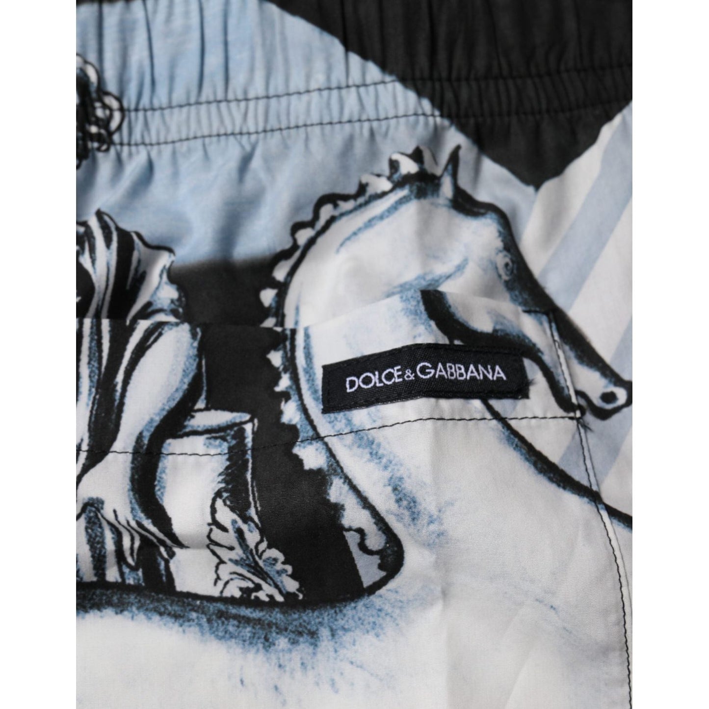 Dolce & Gabbana Blue Statue Print Cotton Mens Shorts BIK1891-58