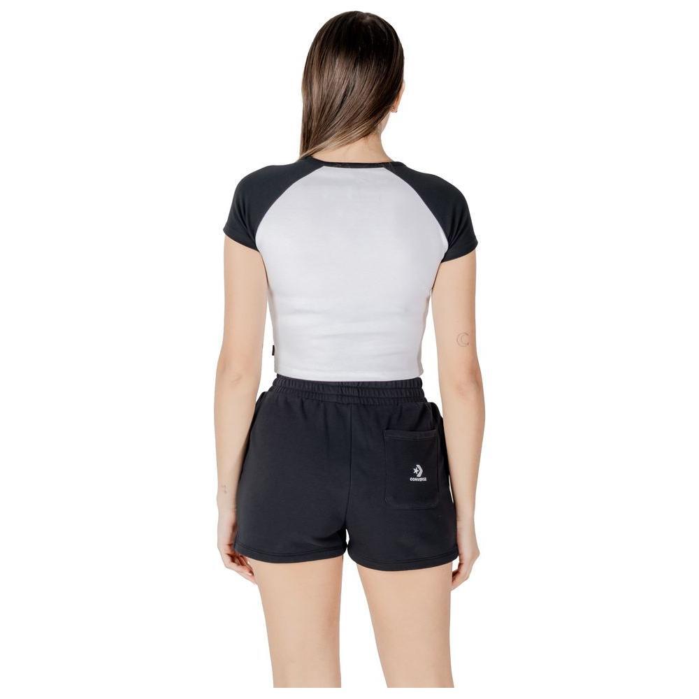 Converse Black And White Cotton Tops & T-Shirt