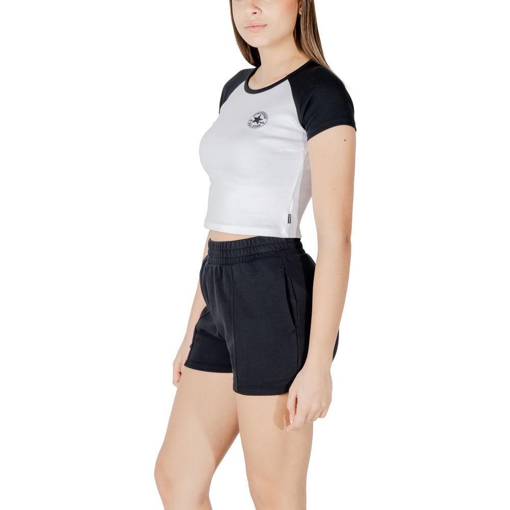Converse Black And White Cotton Tops & T-Shirt