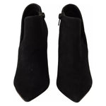Steve Madden Black Suede Leather Stiletto Heels Boots Shoes LA9429-37