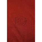 Dolce & Gabbana Red Cotton DG Logo Collared Men Polo T-shirt TSH90013-44