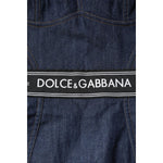 Dolce & Gabbana Blue Cotton Stretch Sleeveless Bodycon Denim Bodysuit TSH84848-40