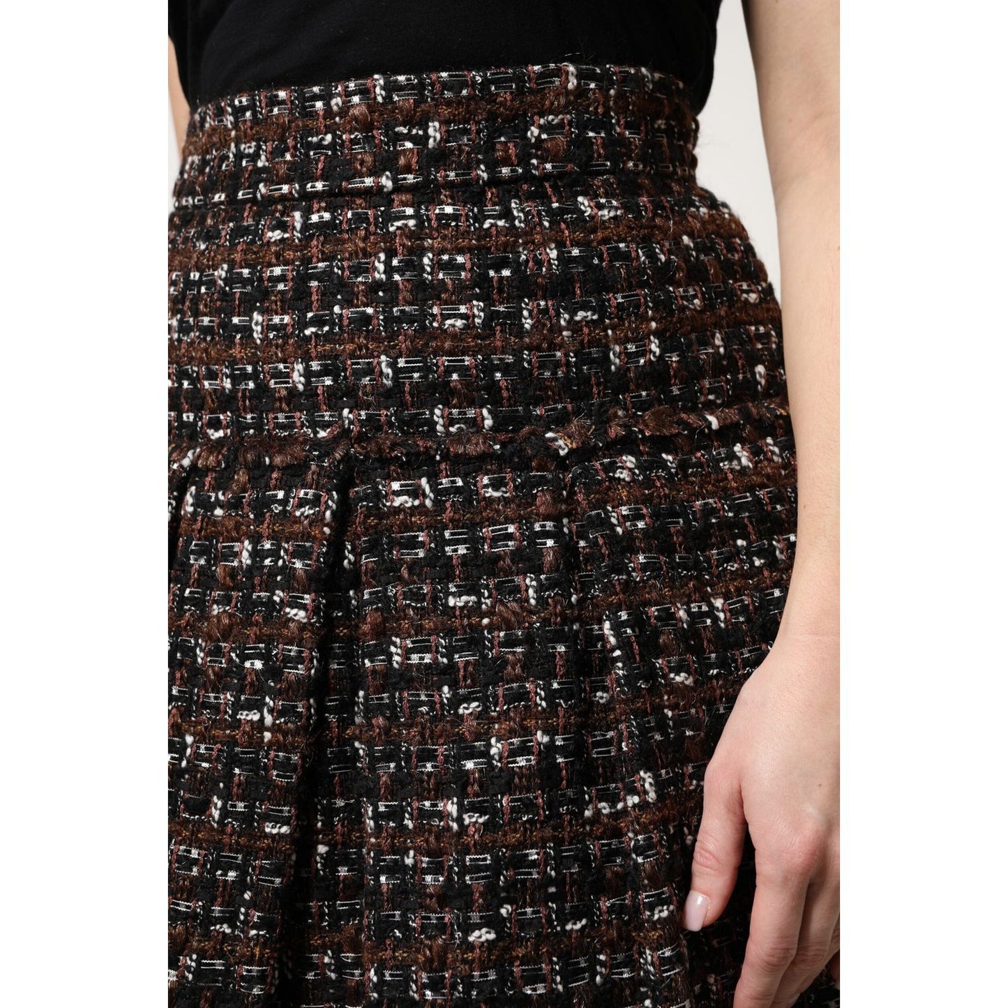 Dolce & Gabbana Multicolor High Waist Tartan Tweed Mini Skirt SKI2088-36