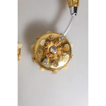 Dolce & Gabbana Gold Leather Floral Crystal Angel Headset Headphones SMY10456