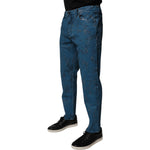 Dolce & Gabbana Blue Tie Dye Cotton Skinny Men Denim Jeans PAN75233-48