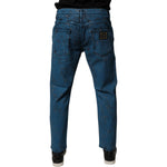 Dolce & Gabbana Blue Tie Dye Cotton Skinny Men Denim Jeans PAN75233-48
