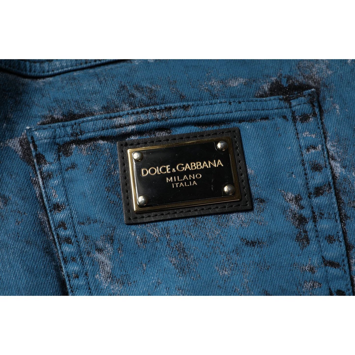 Dolce & Gabbana Blue Tie Dye Cotton Skinny Men Denim Jeans PAN75233-48
