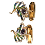 Dolce & Gabbana Multicolor Peacock Feathers 925 Sterling Silver Cufflink SMY10679