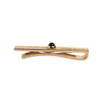 Dolce & Gabbana Black Sapphire Gold Tone Brass Tie Clip Bar SMY10633