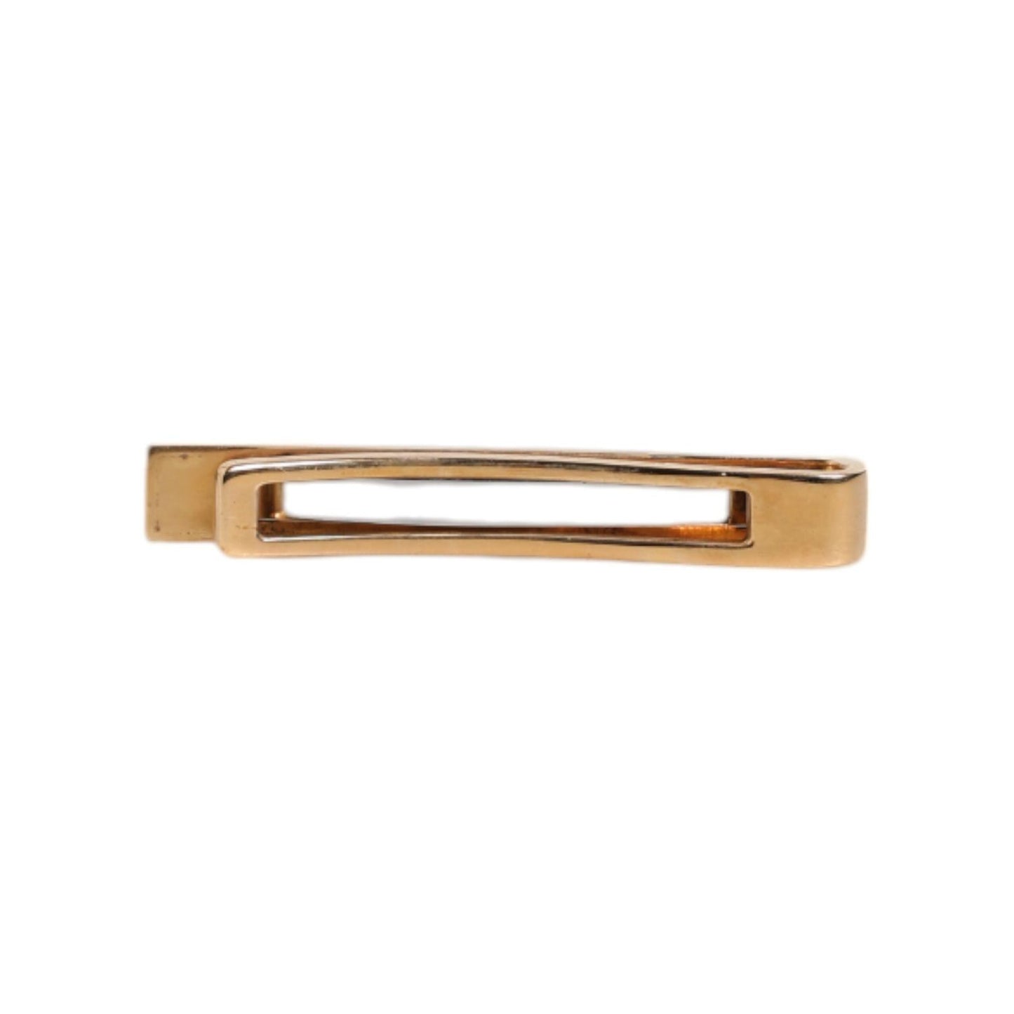 Dolce & Gabbana Black Sapphire Gold Tone Brass Tie Clip Bar SMY10633