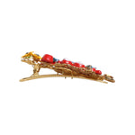Dolce & Gabbana Multicolor Spring CARRETTO Gold Brass Crystal Hair Clip SMY10662