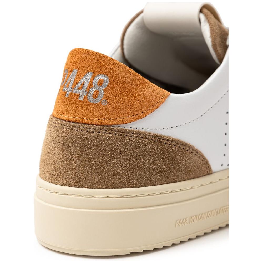 P448 White Leather Sneaker P-8034666-EU39/US9