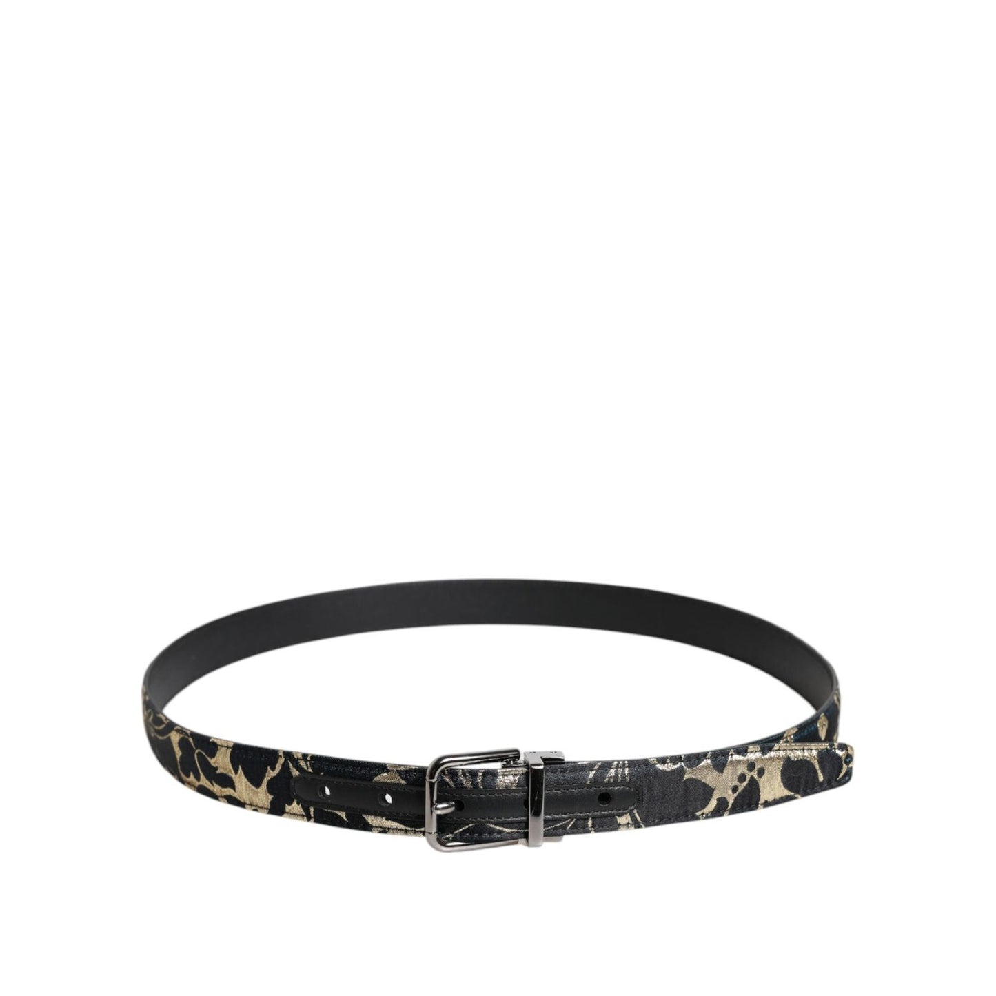 Dolce & Gabbana Multicolor Jacquard Leather Logo Buckle Belt BEL9316-90