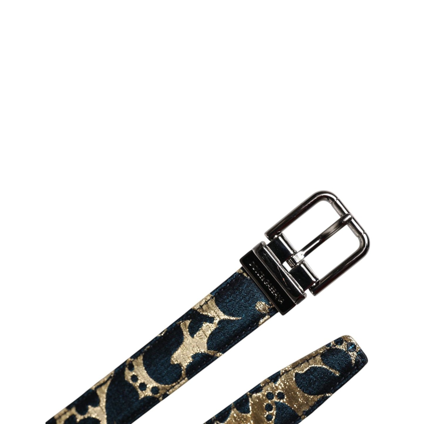 Dolce & Gabbana Multicolor Jacquard Leather Logo Buckle Belt BEL9316-90