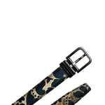 Dolce & Gabbana Multicolor Jacquard Leather Logo Buckle Belt BEL9316-90