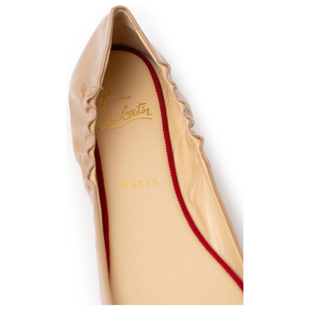Christian Louboutin Beige Patent Leather Ballet Flat CH-9203672-EU40.5/US10.5