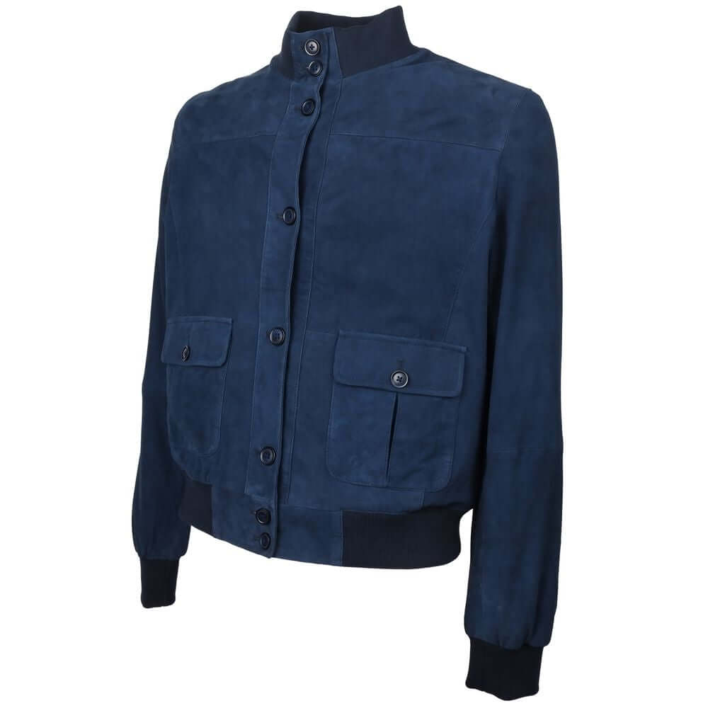 Emilio Romanelli Blue Calfskin Men Bomber Jacket EM-15261-IT42|M