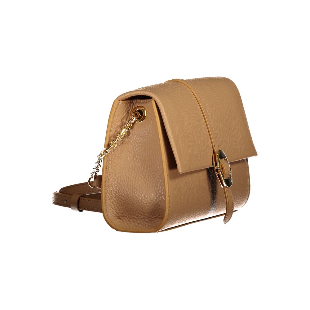 Coccinelle Brown Leather Handbag with adjustable strap and automatic closure
