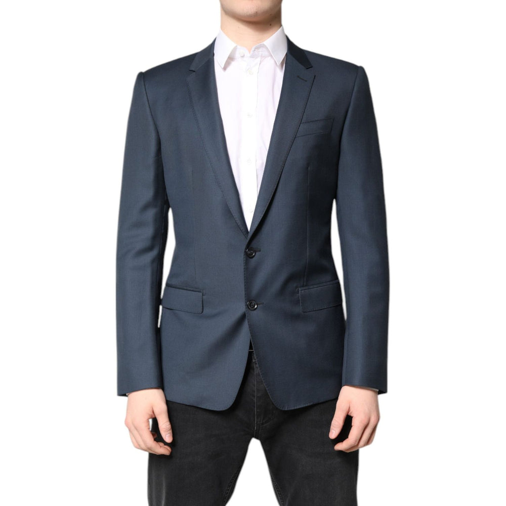 Dolce & Gabbana Blue Single Breasted Men Coat MARTINI Blazer JKT41477-48