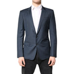 Dolce & Gabbana Blue Single Breasted Men Coat MARTINI Blazer JKT41477-48