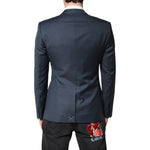 Dolce & Gabbana Blue Single Breasted Men Coat MARTINI Blazer JKT41477-48