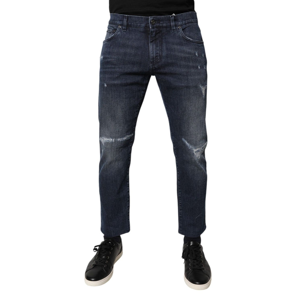 Dolce & Gabbana Blue Cotton Stretch Skinny Men Denim Jeans PAN75874-50