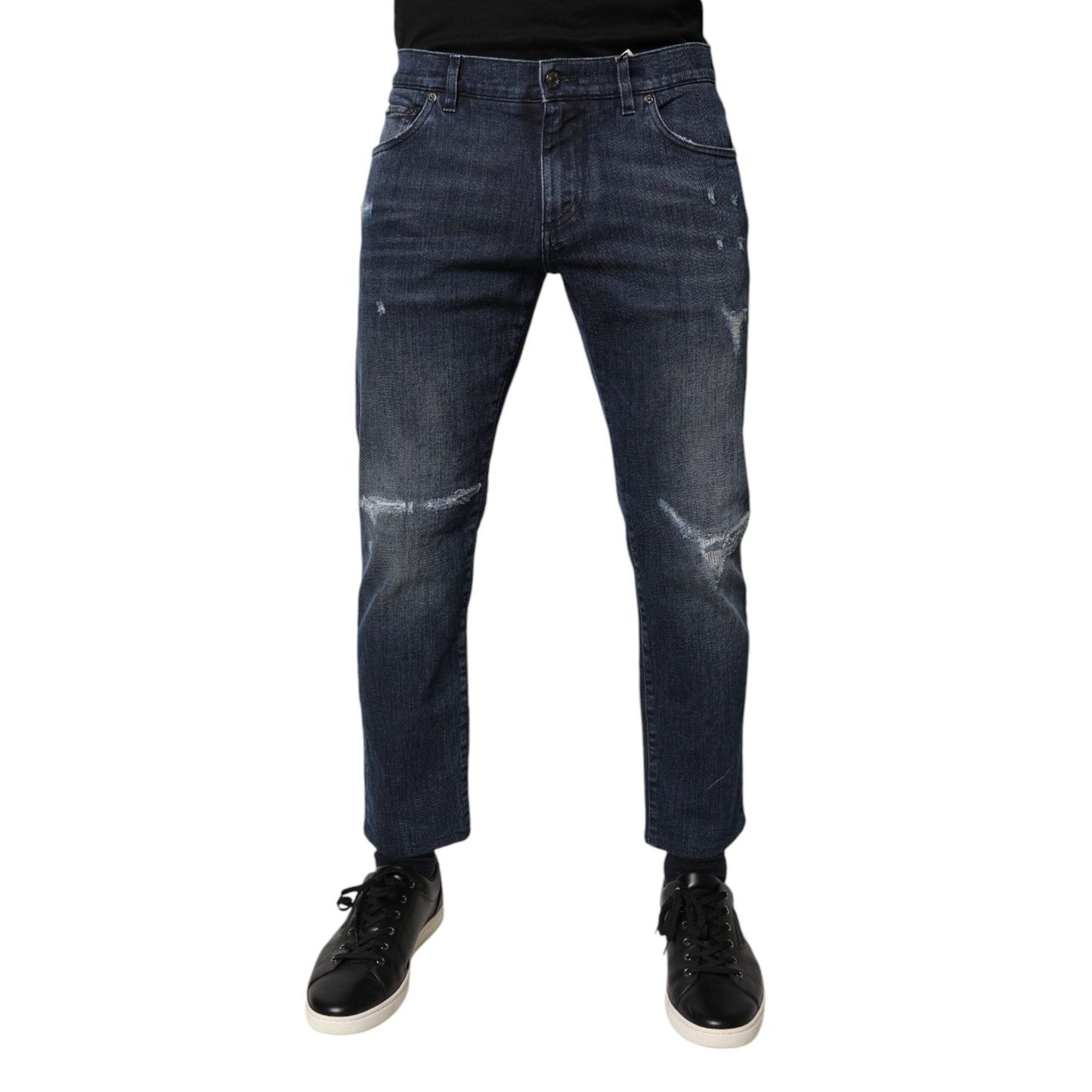 Dolce & Gabbana Blue Cotton Stretch Skinny Men Denim Jeans PAN75874-50