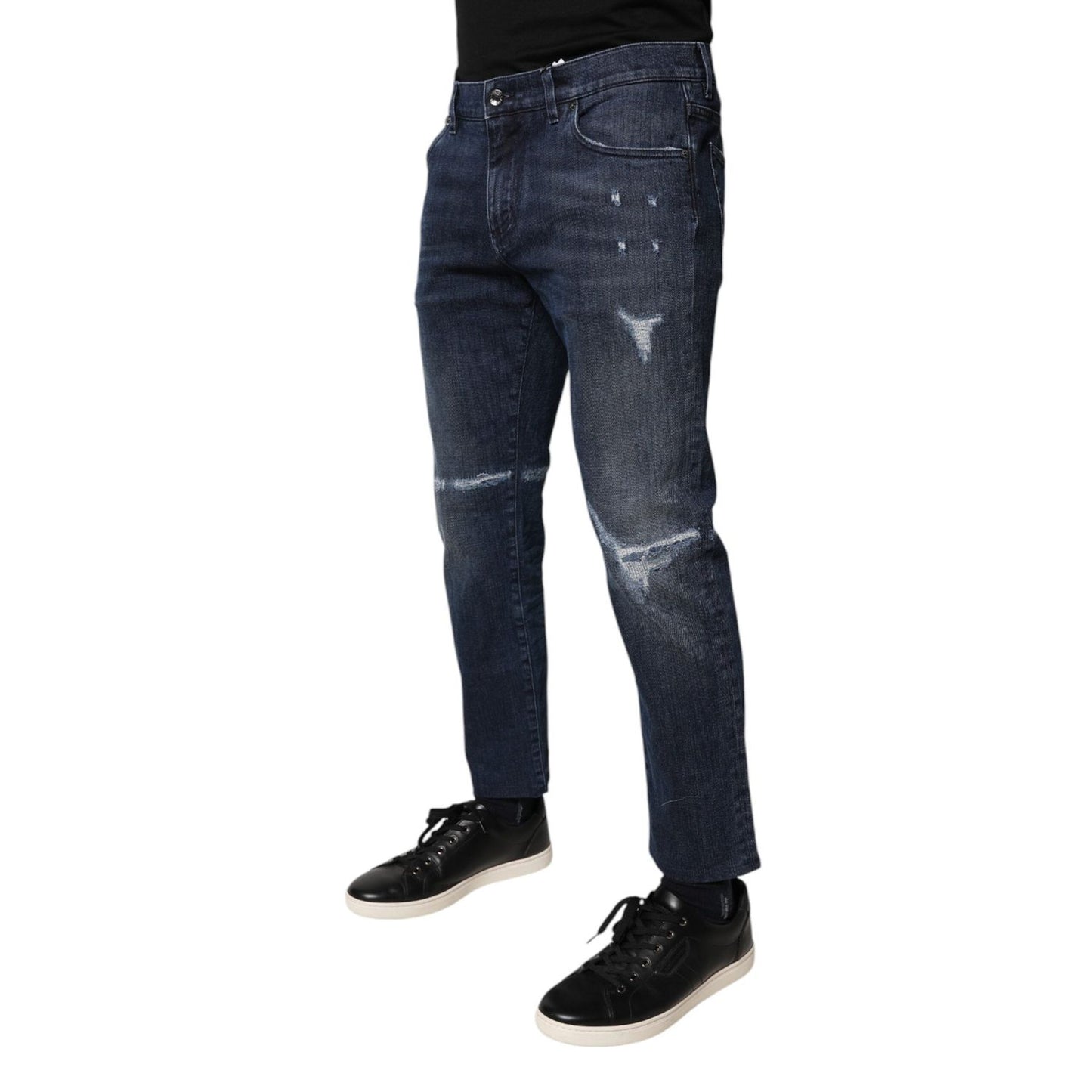 Dolce & Gabbana Blue Cotton Stretch Skinny Men Denim Jeans PAN75874-50