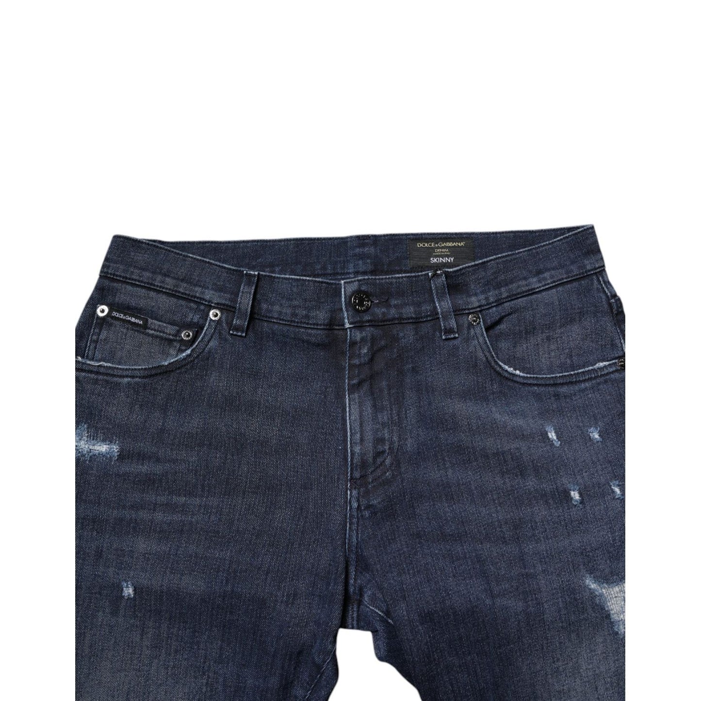Dolce & Gabbana Blue Cotton Stretch Skinny Men Denim Jeans PAN75874-50