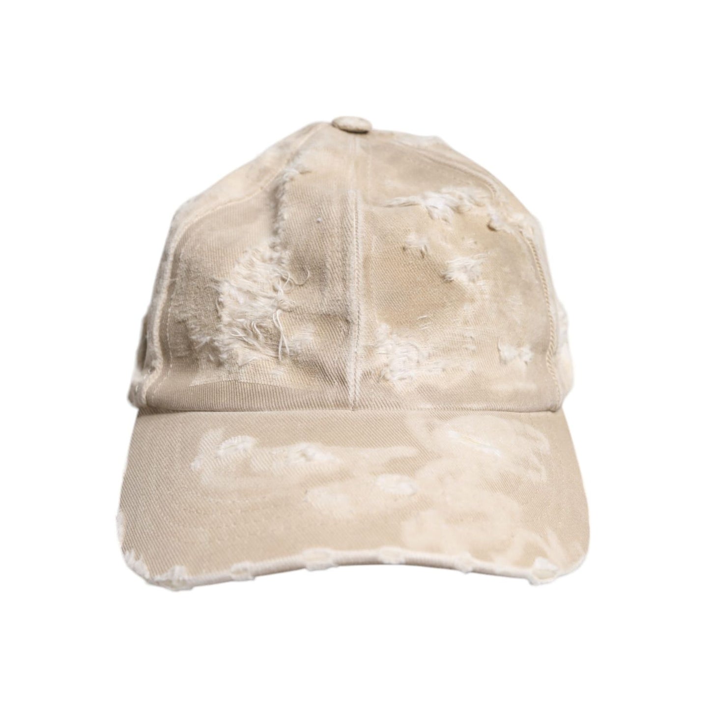 Dolce & Gabbana Beige Tattered Cotton 6 Panels Baseball Cap HAT9820-58