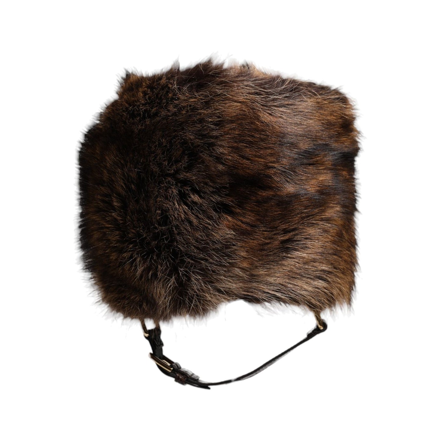 Dolce & Gabbana Brown Fur Women Bucket Hat Dolce & Gabbana