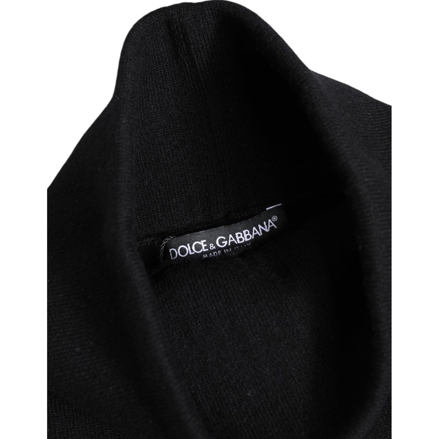 Dolce & Gabbana Black Cashmere Knitted Neck Warmer Foulard Scarf Dolce & Gabbana