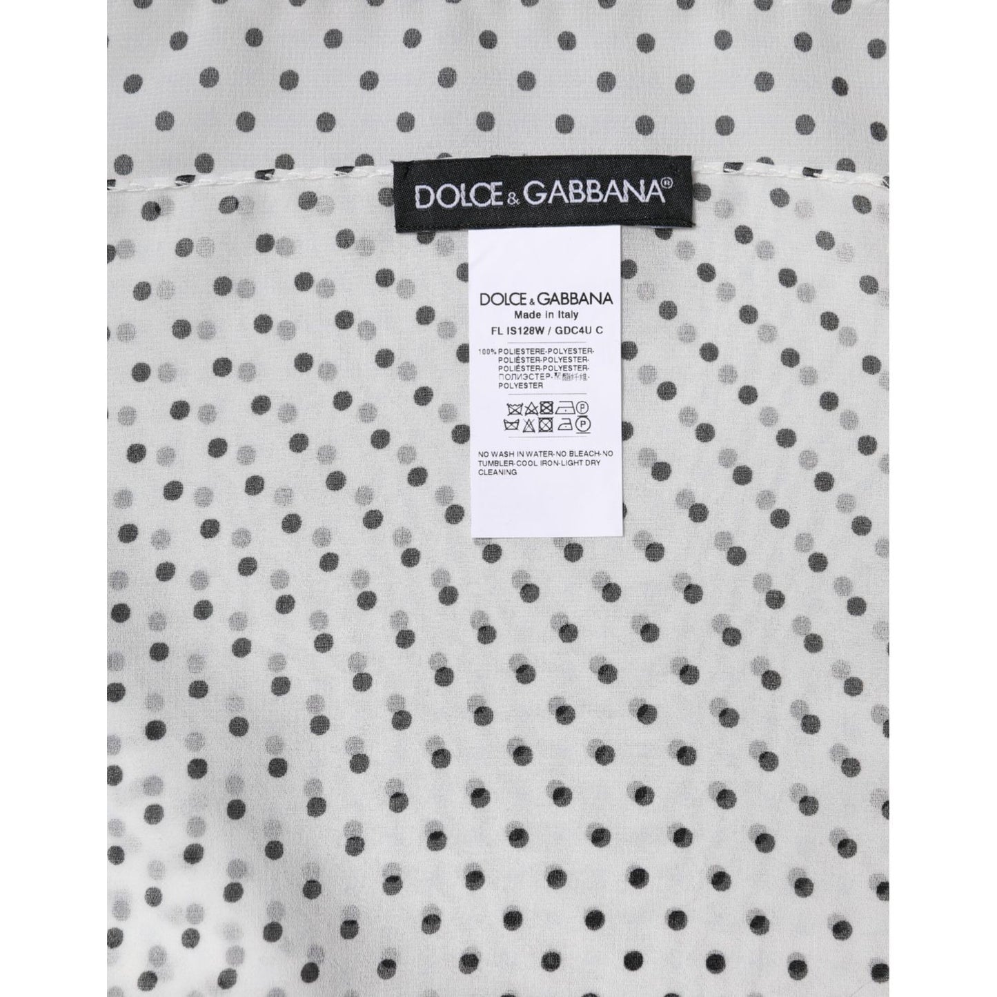 Dolce & Gabbana White Polka Dots Polyester Wrap Shawl Scarf Dolce & Gabbana