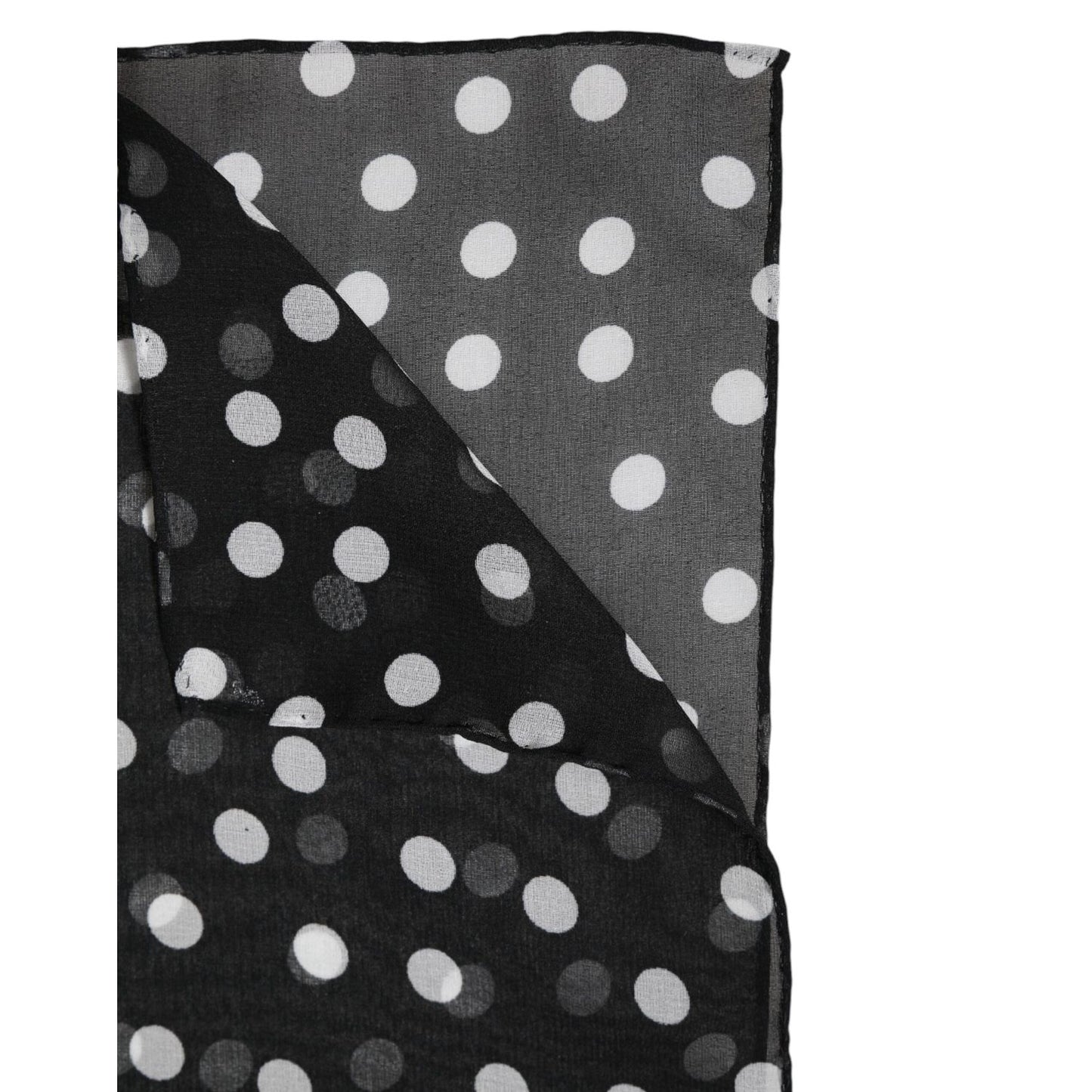 Dolce & Gabbana Black Polka Dots Polyester Wrap Shawl Scarf Dolce & Gabbana