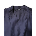 Dolce & Gabbana Dark Blue Silk Double Breasted Shirt TSH90177-43
