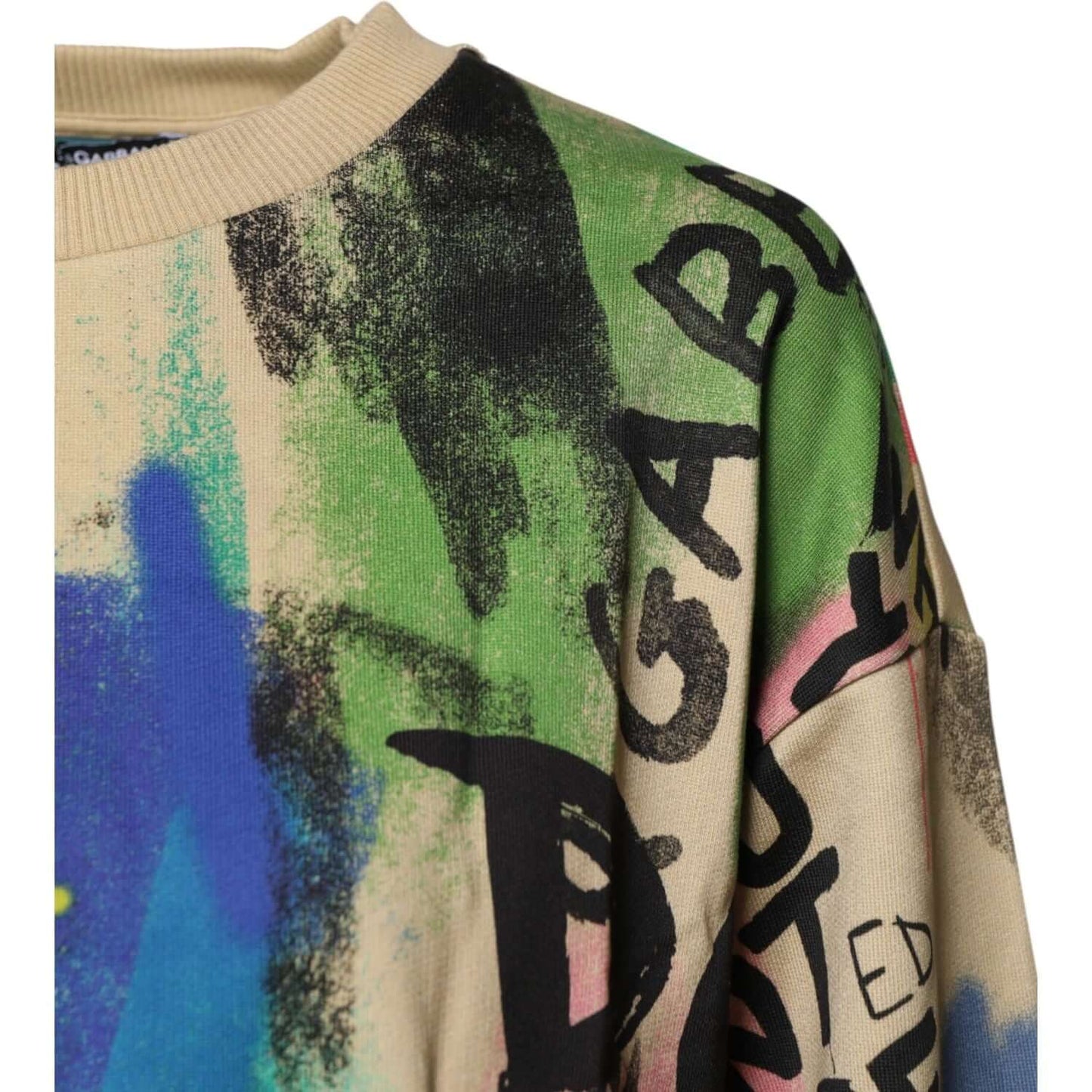 Dolce & Gabbana Multicolor Print Cotton Pullover Sweater TSH878506-40