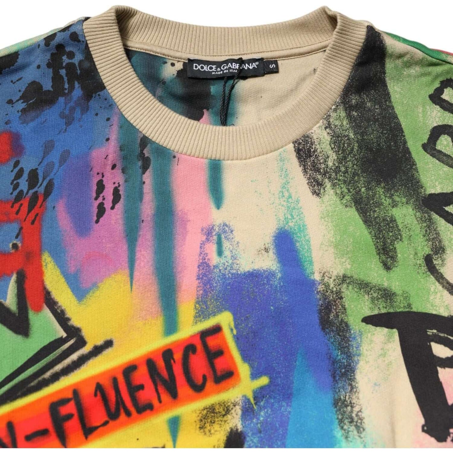 Dolce & Gabbana Multicolor Print Cotton Pullover Sweater TSH878506-40