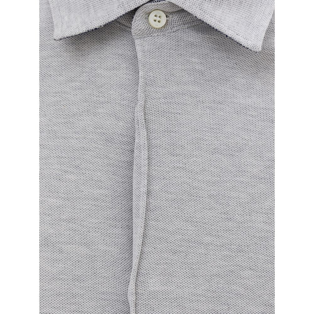Corneliani Gray Cotton Shirt CO-8466662-IT48 | M