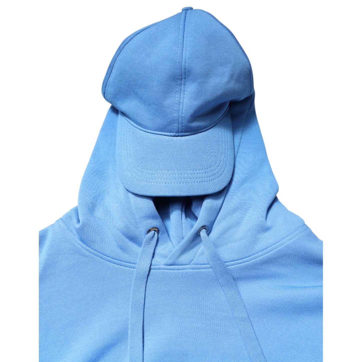 Dolce & Gabbana Blue Cotton Hooded Men Sportswear Vest Sweater 405840003495