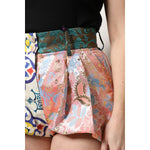 Dolce & Gabbana Multicolor High Waist Women Hot Pants Shorts PAN76313-38