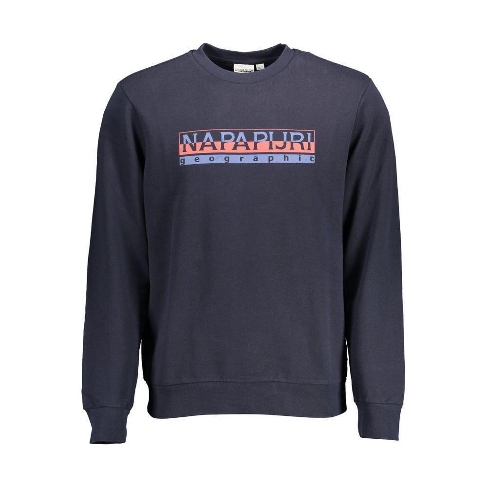 Napapijri Blue Cotton Men Sweater NA-37107-XXL