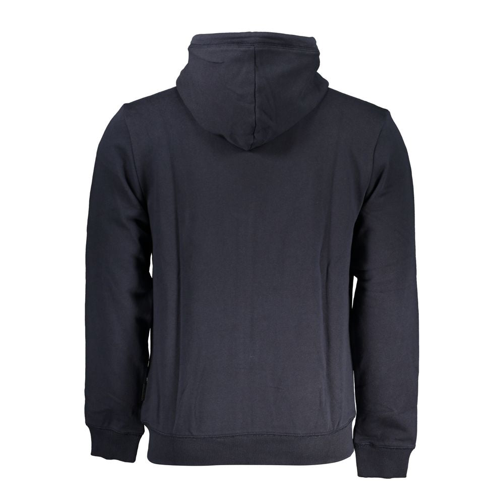 Napapijri Blue Cotton Hooded Sweater with Logo NA-28553-S