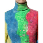 Dolce & Gabbana Multicolor Mohair Turtleneck Pullover Sweater THS90394-40