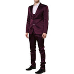Dolce & Gabbana Dark Purple Silk 3Piece Single Breasted Suit KOS2331-50