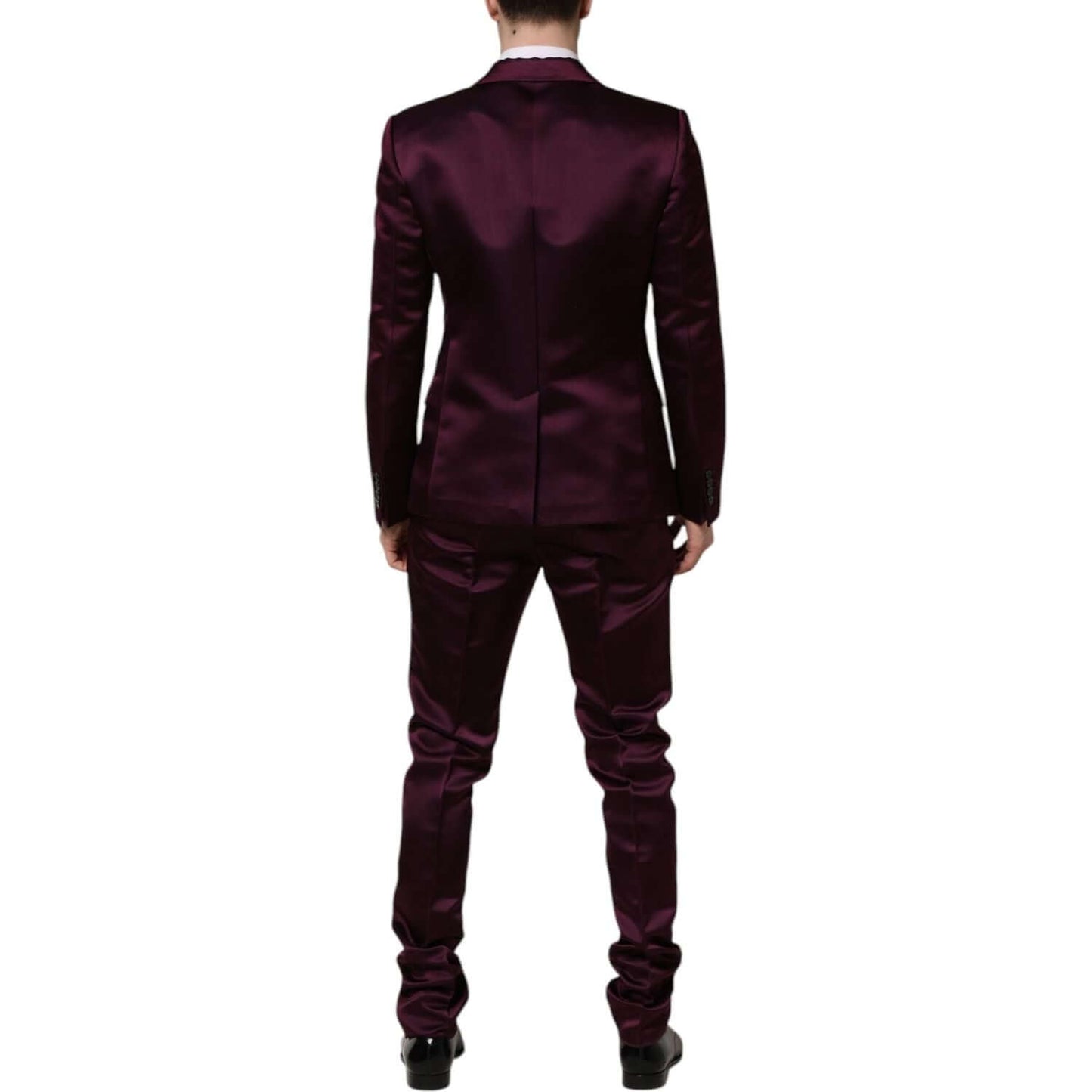 Dolce & Gabbana Dark Purple Silk 3Piece Single Breasted Suit KOS2331-50