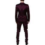 Dolce & Gabbana Dark Purple Silk 3Piece Single Breasted Suit KOS2331-50