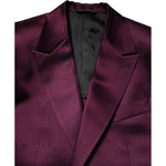 Dolce & Gabbana Dark Purple Silk 3Piece Single Breasted Suit KOS2331-50