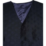 Dolce & Gabbana Dark Blue Logo Wool Formal Men Waistcoat Vest TSH90460-48