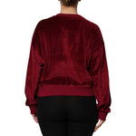 Dolce & Gabbana Red Cotton Velvet Crew Neck Pullover Sweater TSH90490-36
