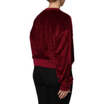 Dolce & Gabbana Red Cotton Velvet Crew Neck Pullover Sweater TSH90490-36